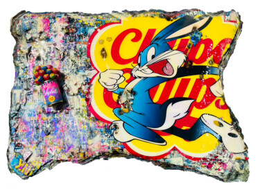 Collages intitolato "Bugs Bunny Chupa Ch…" da Adriano Cuencas, Opera d'arte originale, Collages