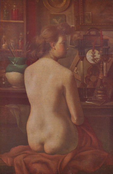 Painting titled "nudo femminile di s…" by Adriano Gajoni, Original Artwork, Oil