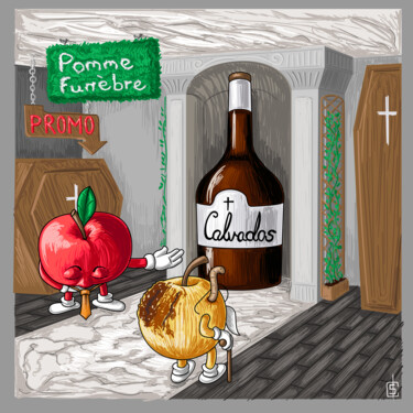 Arte digital titulada "Pomme funèbre" por Adrien Cambien, Obra de arte original, Trabajo Digital 2D