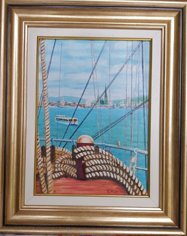 Painting titled "CORDAGES" by Francois Manche, Original Artwork
