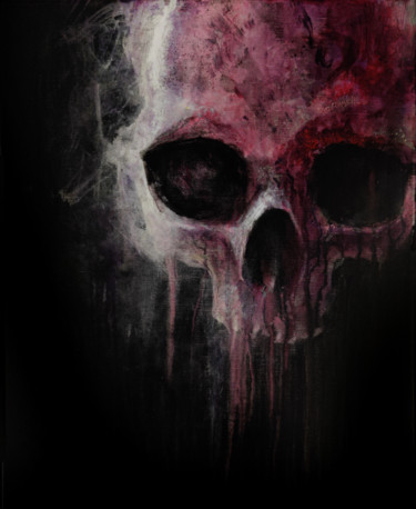 Картина под названием "Pink Skull" - Adrien Conrad, Подлинное произведение искусства, Акрил