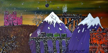 Painting titled "mountains-of-madnes…" by Adrien Dougère-Llorens, Original Artwork, Acrylic