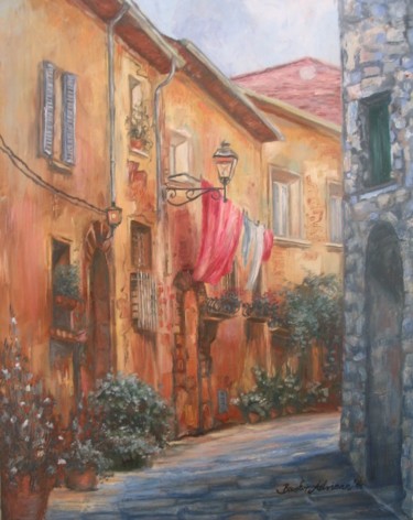 Painting titled "Pomeriggio" by Adrienn Bocskor, Original Artwork, Oil