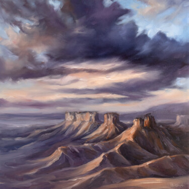Malerei mit dem Titel "Utah Desert Rocks" von Adrienn Pécsek, Original-Kunstwerk, Öl