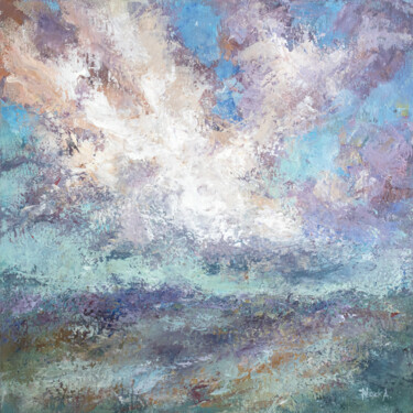 Pittura intitolato "Abstract Cloudscape" da Adrienn Pécsek, Opera d'arte originale, Acrilico Montato su Telaio per barella i…