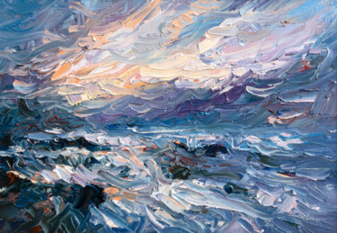 Painting titled "Stormy Overture" by Adrienn Pécsek, Original Artwork, Oil