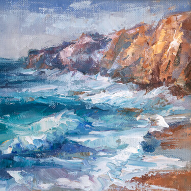 Pintura intitulada "Coastal Impression" por Adrienn Pécsek, Obras de arte originais, Óleo