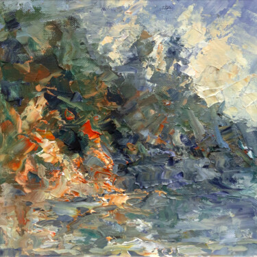 Peinture intitulée "Coastal Reflections" par Adrienn Pécsek, Œuvre d'art originale, Huile