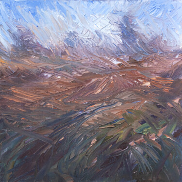 Malerei mit dem Titel "Swirling Horizon" von Adrienn Pécsek, Original-Kunstwerk, Öl