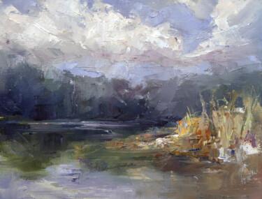 Pintura intitulada "Lakeside" por Adrienn Pécsek, Obras de arte originais, Óleo