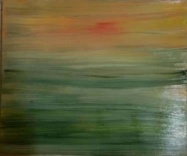 Painting titled "Sunset" by Adrita Biswas, Original Artwork, Acrylic