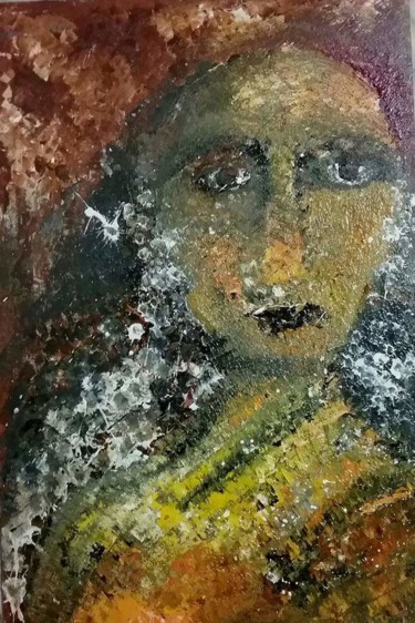 Painting titled "The Silence Within" by Adrita Biswas, Original Artwork, Acrylic