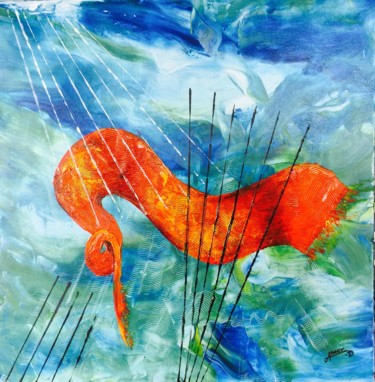 Peinture intitulée "La chute des vents…" par Amer Daoud, Œuvre d'art originale, Acrylique