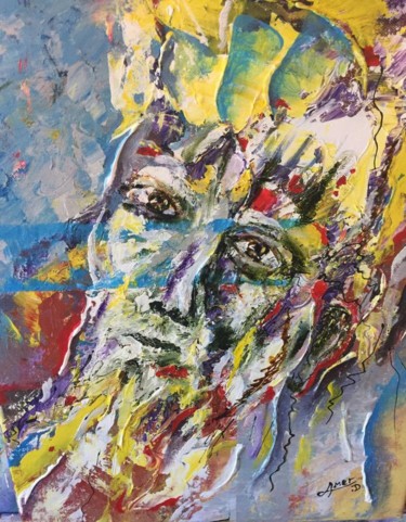 Peinture intitulée "portrait.jpg" par Amer Daoud, Œuvre d'art originale, Acrylique