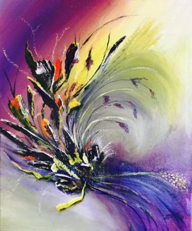 Peinture intitulée "bouquet-fane.jpg" par Amer Daoud, Œuvre d'art originale, Acrylique