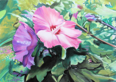 "Hibiscus" başlıklı Tablo Adyne Gohy tarafından, Orijinal sanat, Pastel Karton üzerine monte edilmiş