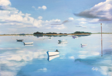 Peinture intitulée "Dans le Morbihan" par Adyne Gohy, Œuvre d'art originale, Pastel Monté sur Châssis en bois