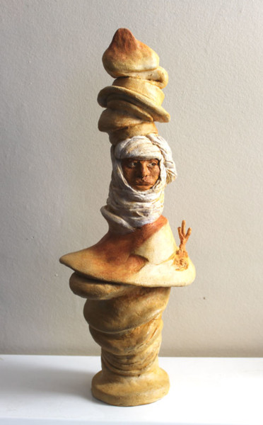 Rzeźba zatytułowany „Le Prince du Désert” autorstwa Adyne Gohy, Oryginalna praca, Terakota