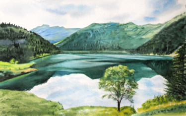 Malerei mit dem Titel "Le Lac de Saint Gué…" von Adyne Gohy, Original-Kunstwerk, Aquarell