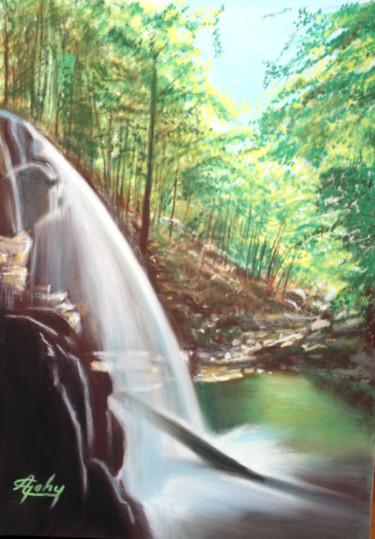 Peinture intitulée "Vallée des Bellevau…" par Adyne Gohy, Œuvre d'art originale, Pastel