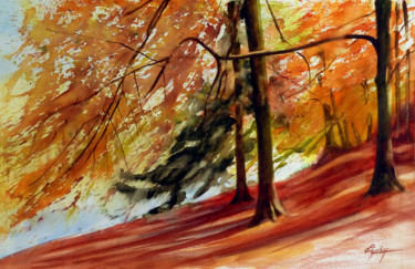 Peinture intitulée "Bel automne" par Adyne Gohy, Œuvre d'art originale, Huile