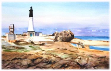 Painting titled "Sur Lîle de Sein" by Adyne Gohy, Original Artwork, Watercolor