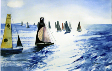 「Le Départ du Vendée…」というタイトルの絵画 Adyne Gohyによって, オリジナルのアートワーク, 水彩画