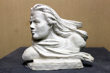 Sculptuur getiteld "Dans le vent" door Adyne Gohy, Origineel Kunstwerk, Terra cotta