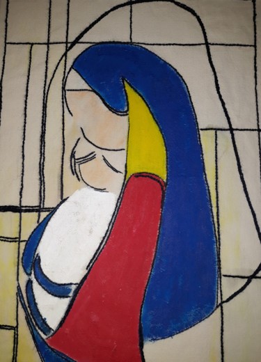 Art textile intitulée "Marie" par Annick Larnicol, Œuvre d'art originale, Acrylique