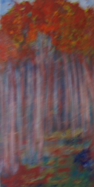 Peinture intitulée "à l'orée du bois" par Annick Larnicol, Œuvre d'art originale, Acrylique