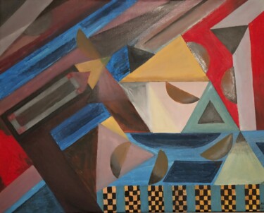 Pintura intitulada "Le puzzle suspendu" por Elghaly, Obras de arte originais, Acrílico