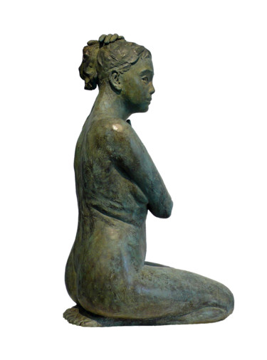 Escultura intitulada "NU AUX PETITS PLIS…" por Aelle, Obras de arte originais, Bronze