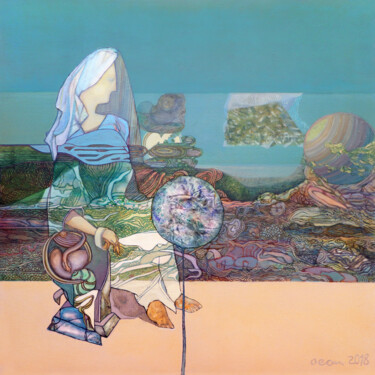 Картина под названием "Solace In Solitude" - Aeon, Подлинное произведение искусства, Масло Установлен на Деревянная рама для…