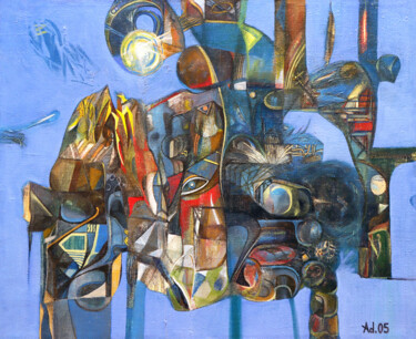 Картина под названием "Alternate Realities" - Aeon, Подлинное произведение искусства, Масло Установлен на Деревянная рама дл…