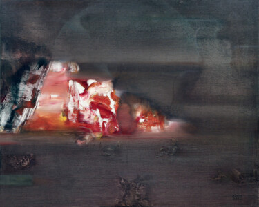 Malarstwo zatytułowany „Volcano's Gate” autorstwa Aeon, Oryginalna praca, Olej Zamontowany na Drewniana rama noszy