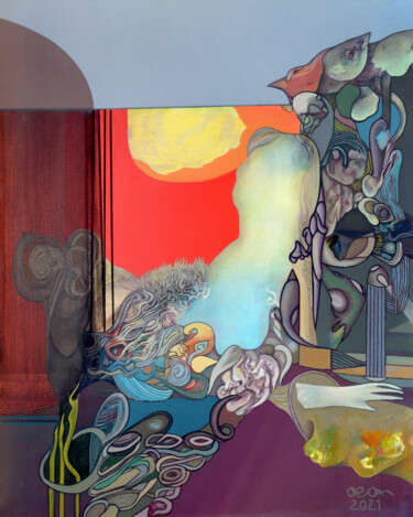 Картина под названием "Light Of Hope" - Aeon, Подлинное произведение искусства, Масло Установлен на Деревянная рама для носи…