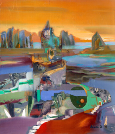 Pintura titulada "On Island" por Aeon, Obra de arte original, Oleo Montado en Bastidor de camilla de madera
