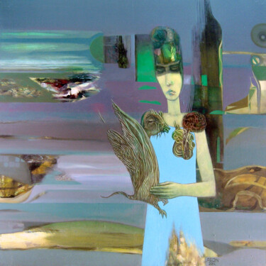 Картина под названием "In Her Tranquility" - Aeon, Подлинное произведение искусства, Масло Установлен на Деревянная рама для…