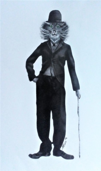 la pose charlot.jpg Peinture intitulée "la pose charlot.jpg" par Aéro, Œuvre d'art originale, Acrylique