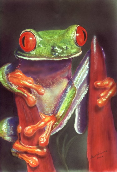 Peinture intitulée "grenouille 3" par Aerodreamscompany, Œuvre d'art originale