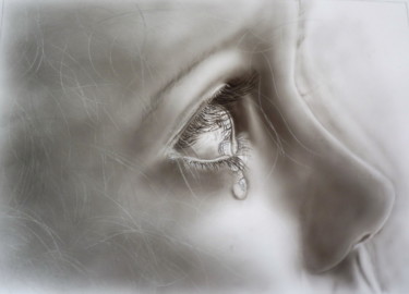Peinture intitulée "larme" par Aerodreamscompany, Œuvre d'art originale