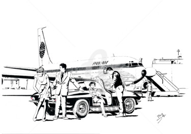 707 Panam Drawing titled "707 Panam" by Thibault Cernaix, Original Art, Ink