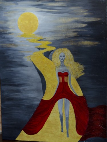 Картина под названием "Лунная Дива" - Екатерина Артемчук, Подлинное произведение искусства, Масло
