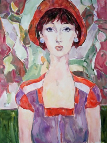 Painting titled "WOMAN 100 / ELZA /" by Vale Ovchinnikov, Original Artwork, Oil