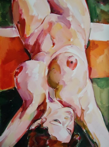 Painting titled "BATHER 94" by Vale Ovchinnikov, Original Artwork, Oil