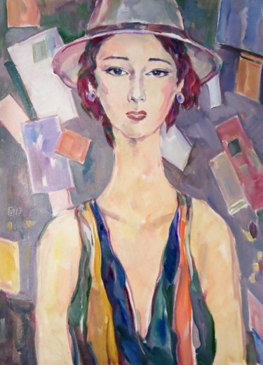 Painting titled "WOMAN 105 / PATRICI…" by Vale Ovchinnikov, Original Artwork, Oil