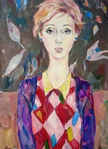 Painting titled "WOMAN 108 / SIMONA /" by Vale Ovchinnikov, Original Artwork, Oil