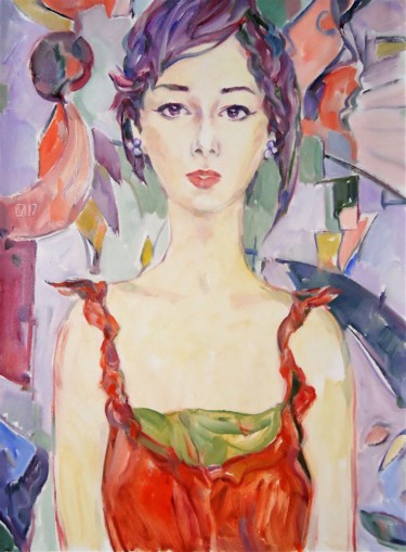 Painting titled "WOMAN 109 / TAYA /" by Vale Ovchinnikov, Original Artwork, Oil