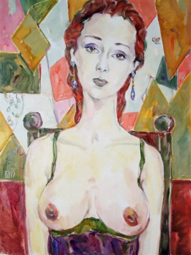 Painting titled "WOMAN 117 / LIZZY /" by Vale Ovchinnikov, Original Artwork, Oil
