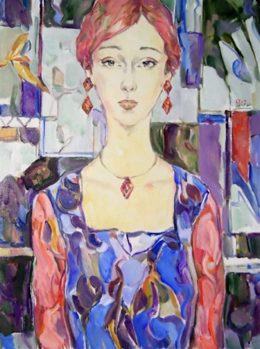 Painting titled "WOMAN 118 / KIM /" by Vale Ovchinnikov, Original Artwork, Oil